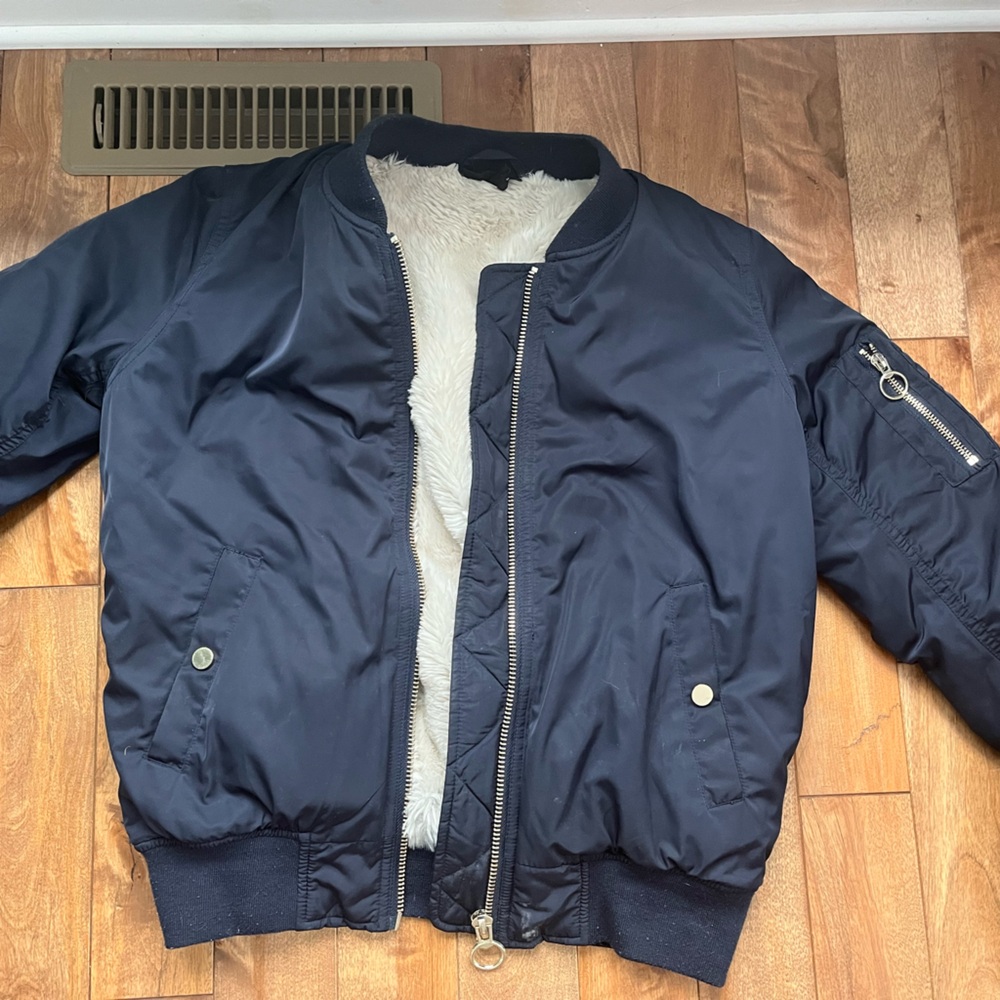 Topshop Women’s Navy Bomber Jacket